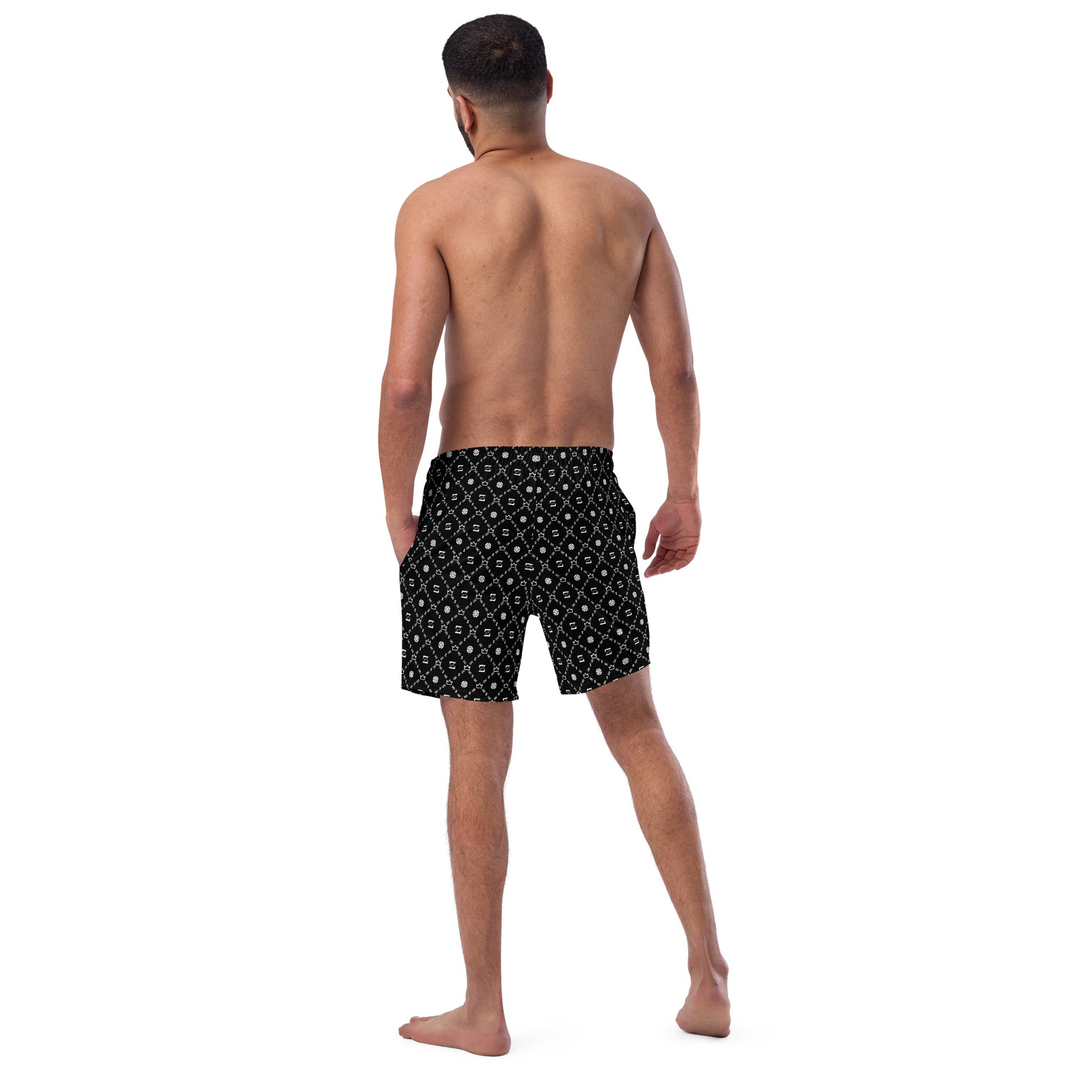 Zayndeellani Men's Monogram Swim Shorts Black - Zayndeellani