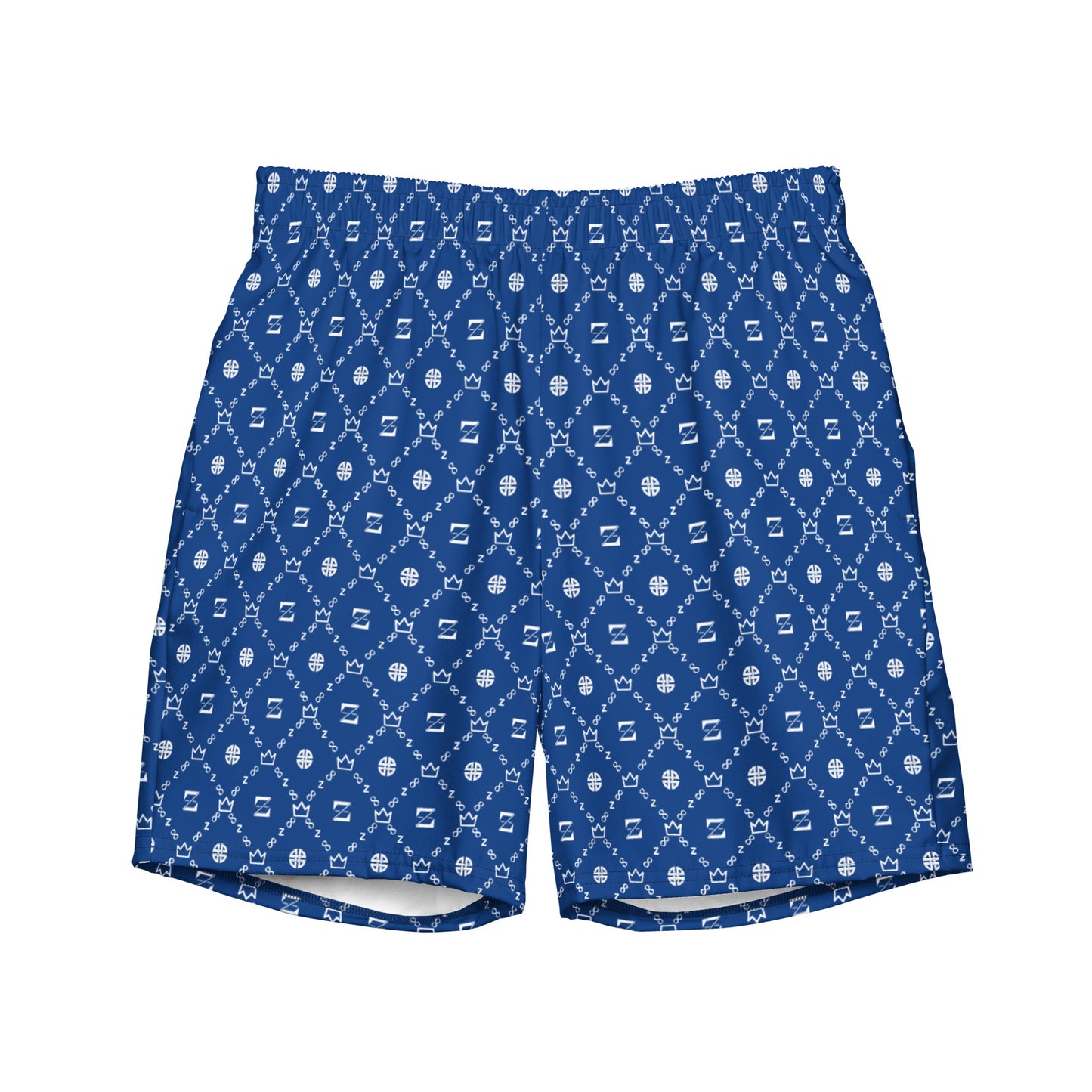 Zayndeellani Men's Monogram Swim Shorts Blue - Zayndeellani