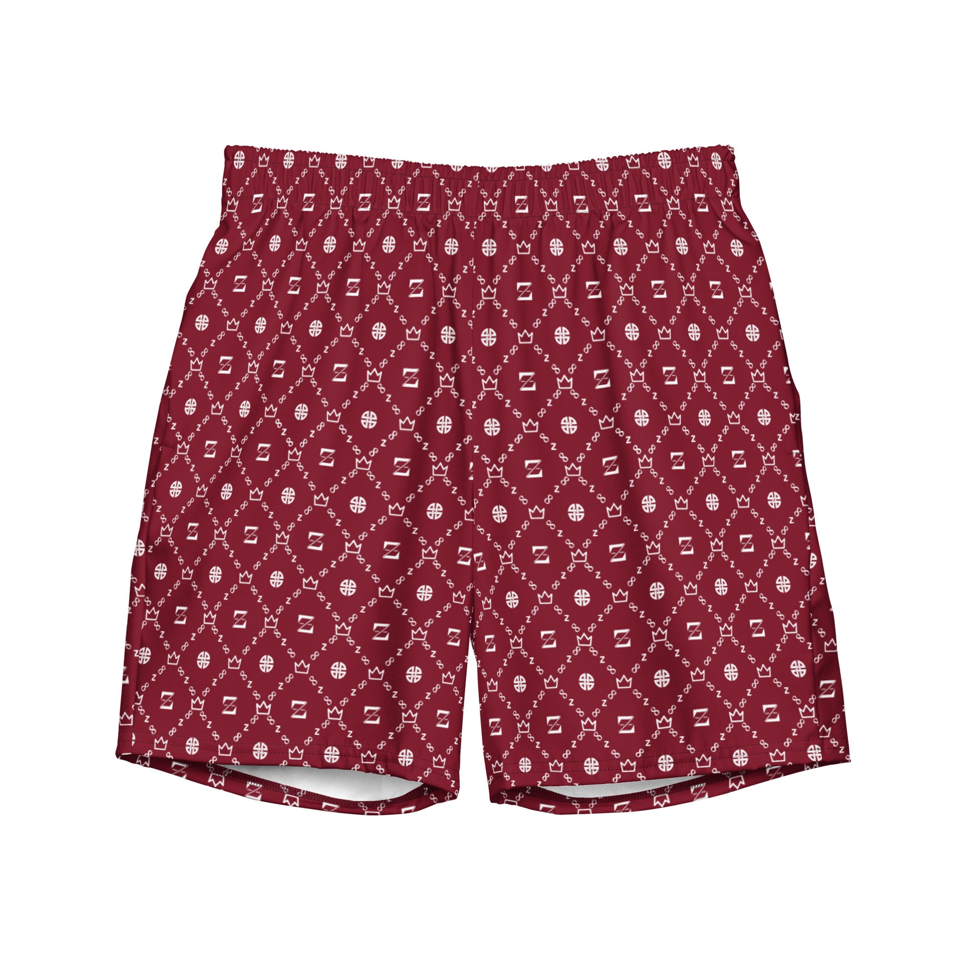 Zayndeellani Men's Monogram Swim Shorts Red - Zayndeellani