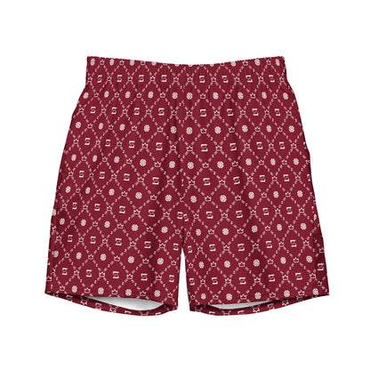 Zayndeellani Men's Monogram Swim Shorts Red - Zayndeellani