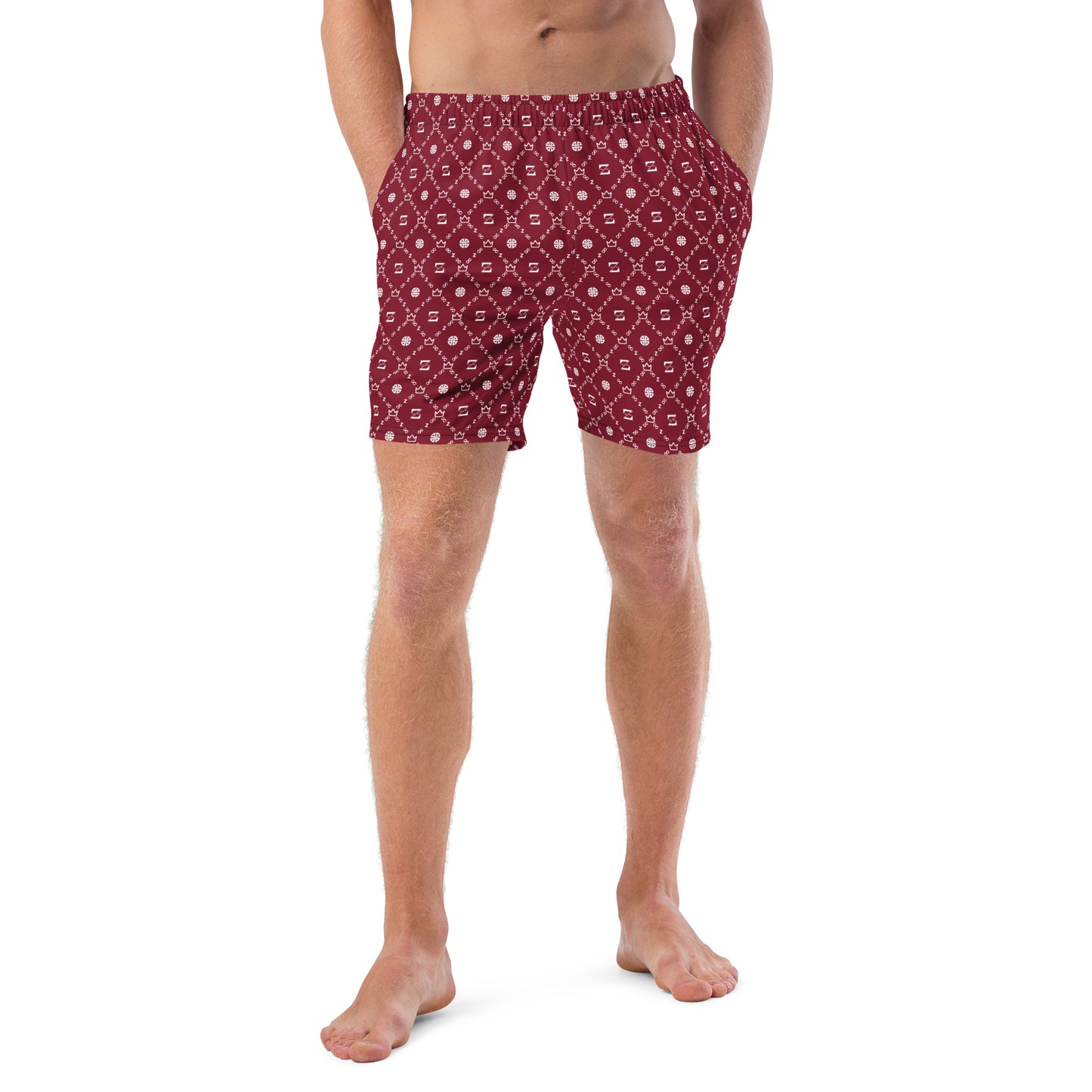 Zayndeellani Men's Monogram Swim Shorts Red - Zayndeellani