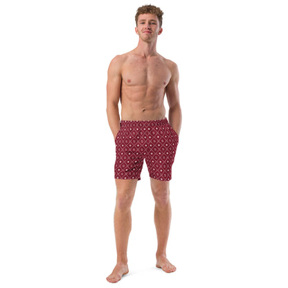 Zayndeellani Men's Monogram Swim Shorts Red - Zayndeellani