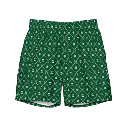 Zayndeellani Men's Monogram Swim Shorts Green - Zayndeellani