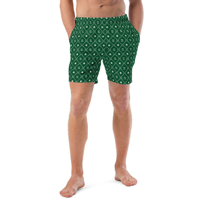 Zayndeellani Men's Monogram Swim Shorts Green - Zayndeellani