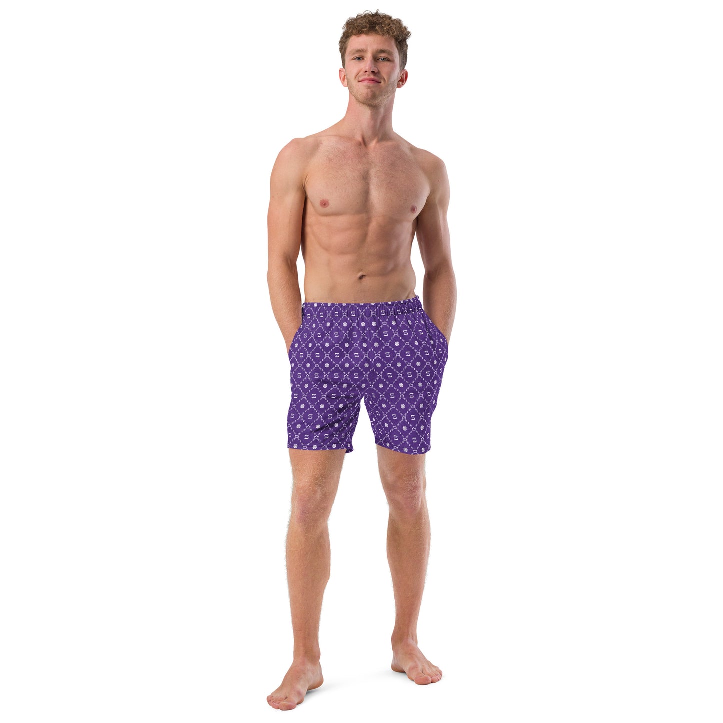 Zayndeellani Men's Monogram Swim Shorts Purple - Zayndeellani