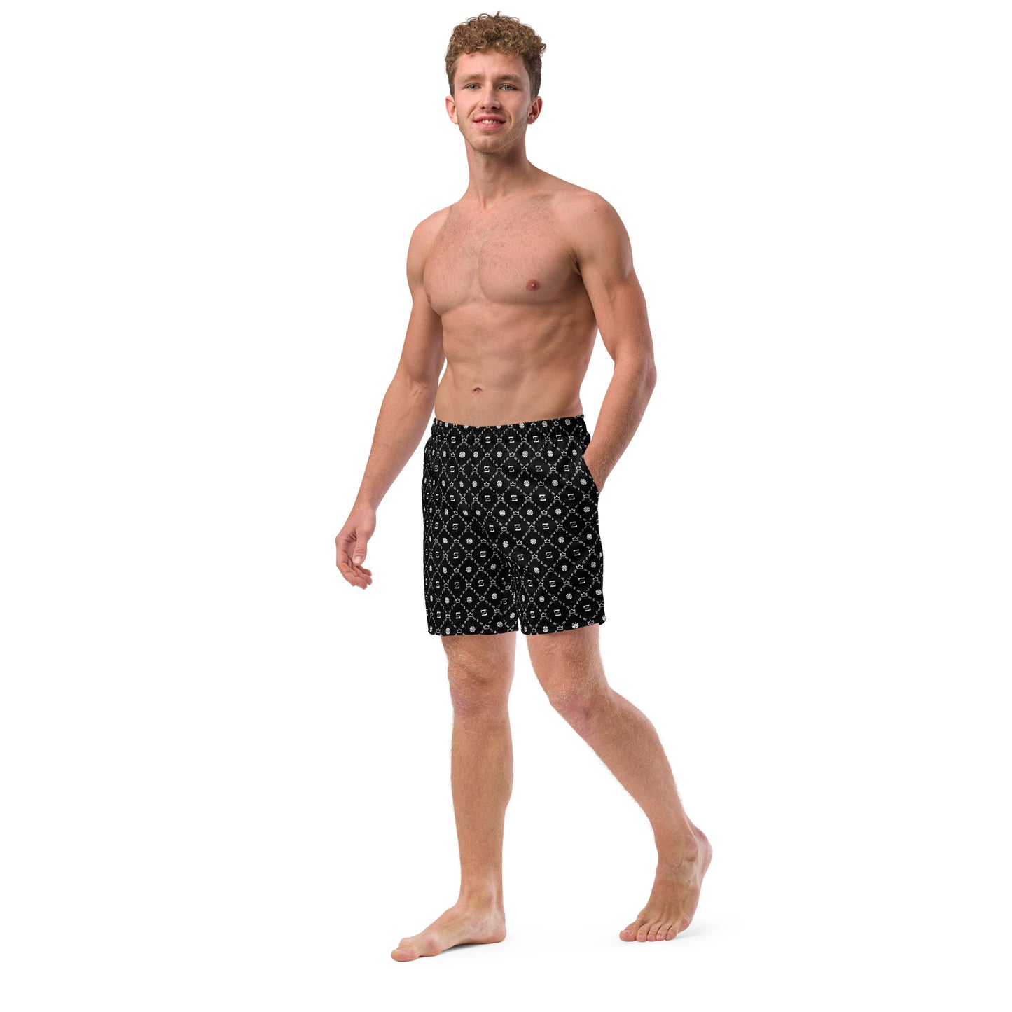 Zayndeellani Men's Monogram Swim Shorts Black - Zayndeellani