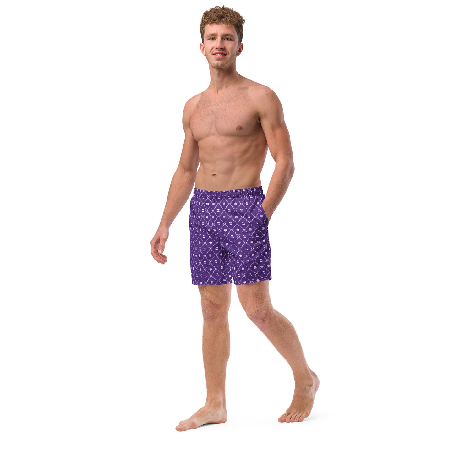 Zayndeellani Men's Monogram Swim Shorts Purple - Zayndeellani