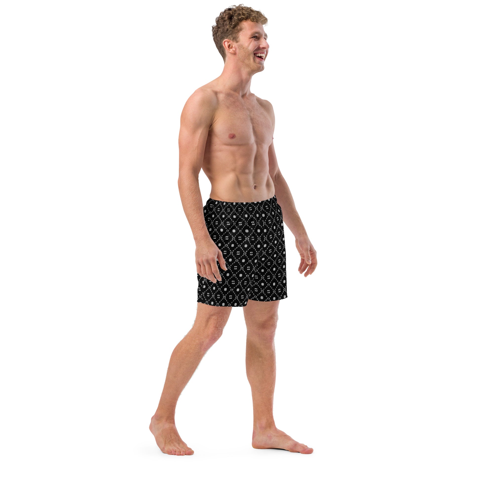 Zayndeellani Men's Monogram Swim Shorts Black - Zayndeellani