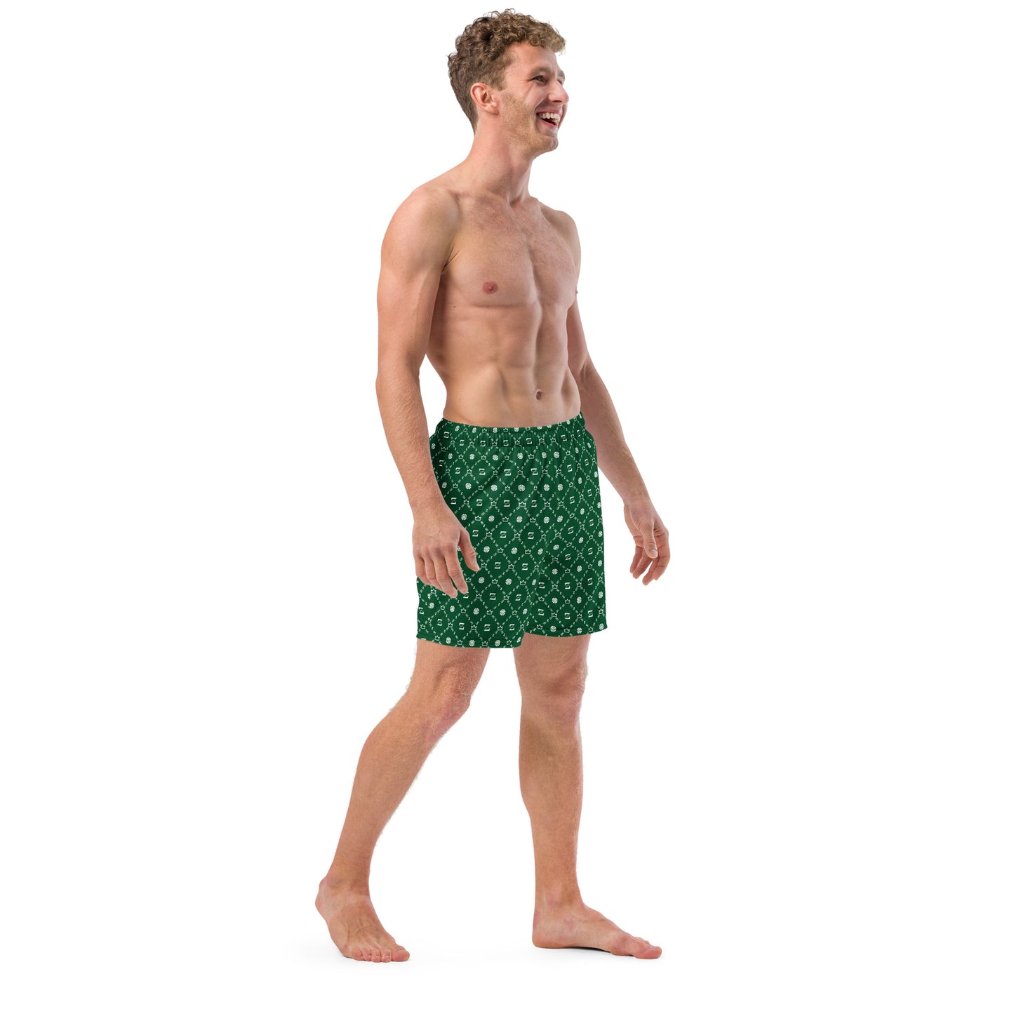 Zayndeellani Men's Monogram Swim Shorts Green - Zayndeellani