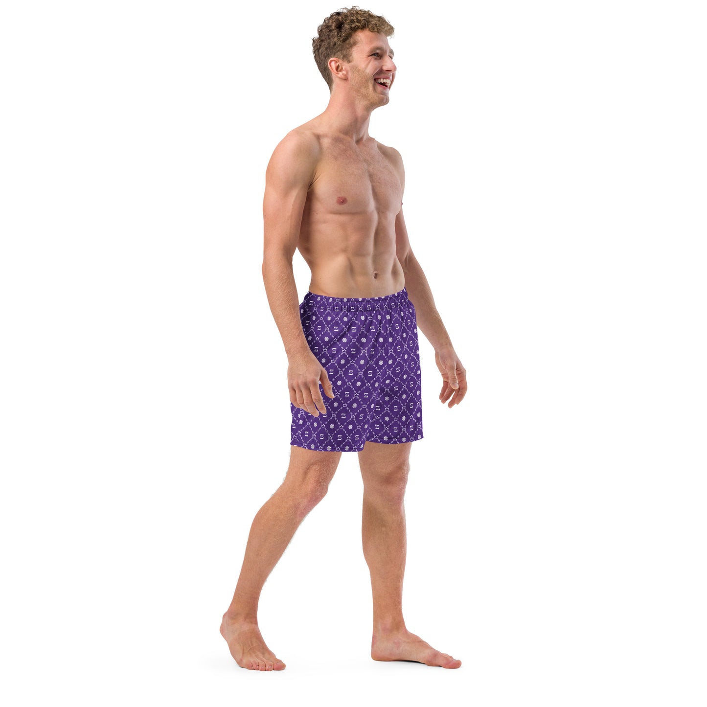 Zayndeellani Men's Monogram Swim Shorts Purple - Zayndeellani