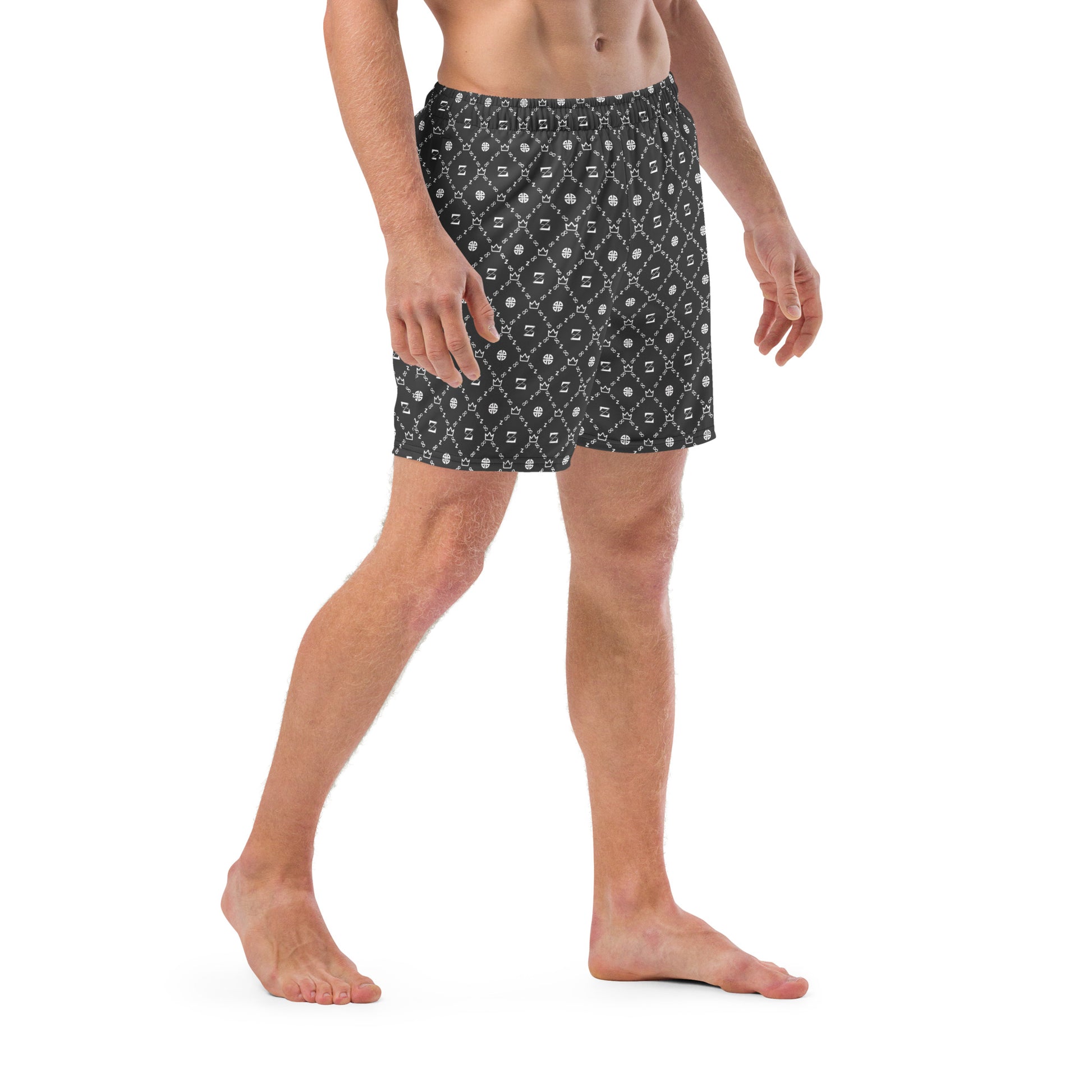 Zayndeellani Men's Monogram Swim Shorts Grey - Zayndeellani