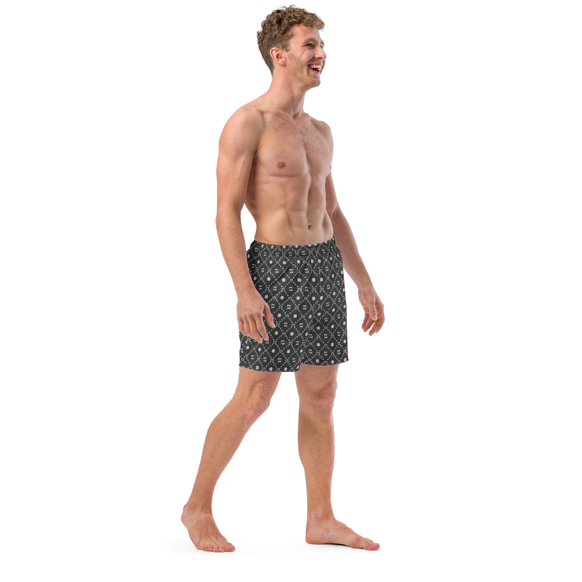 Zayndeellani Men's Monogram Swim Shorts Grey - Zayndeellani