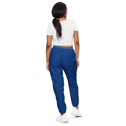 Zayndeellani Monogram Cuff Track Pants Blue - Zayndeellani