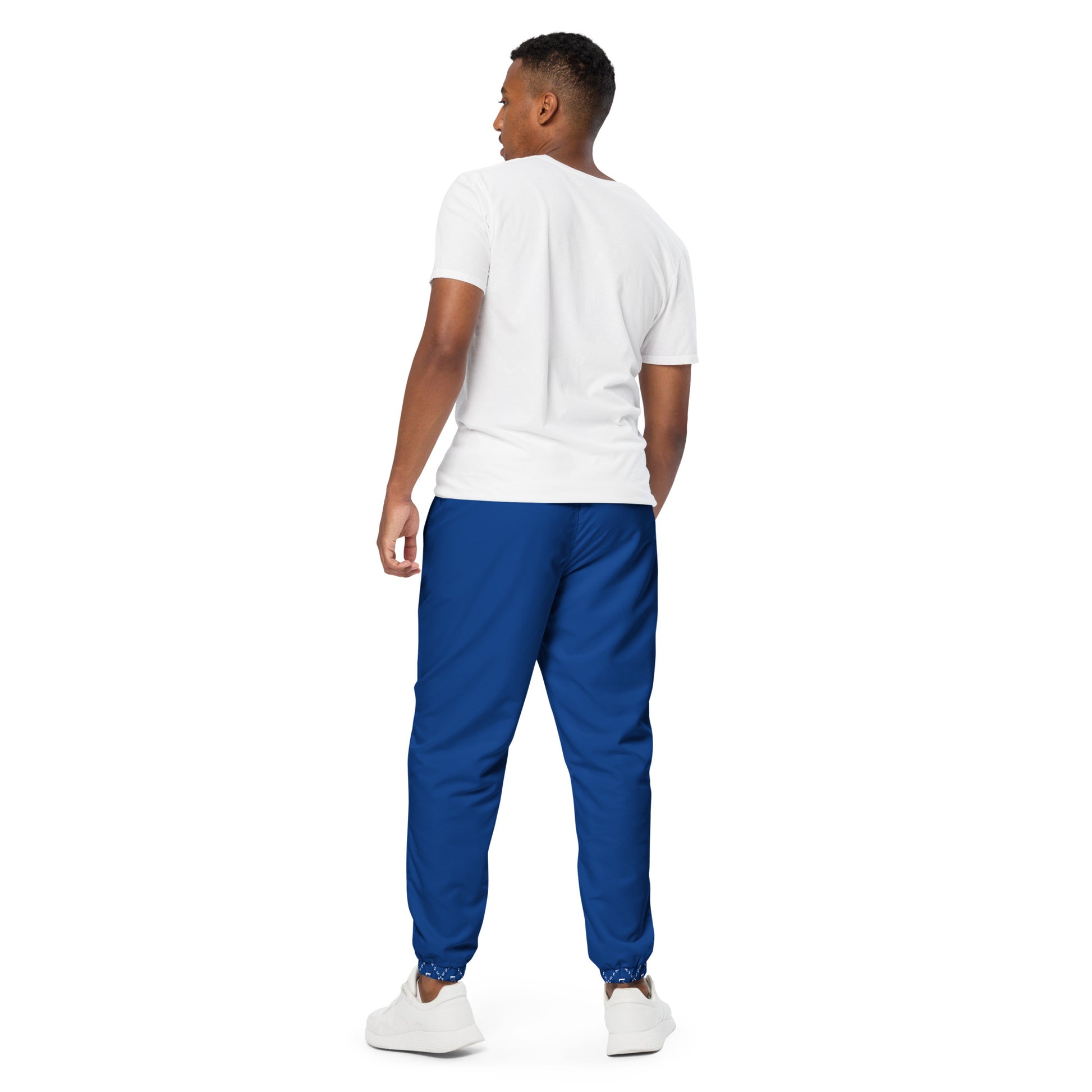 Zayndeellani Monogram Cuff Track Pants Blue - Zayndeellani