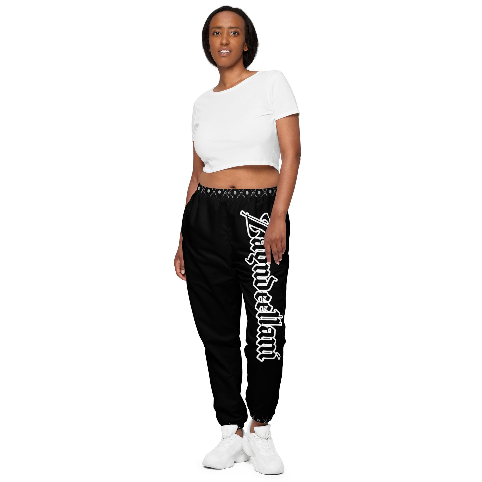 Zayndeellani Monogram Spell-out Track Pants Black - Zayndeellani