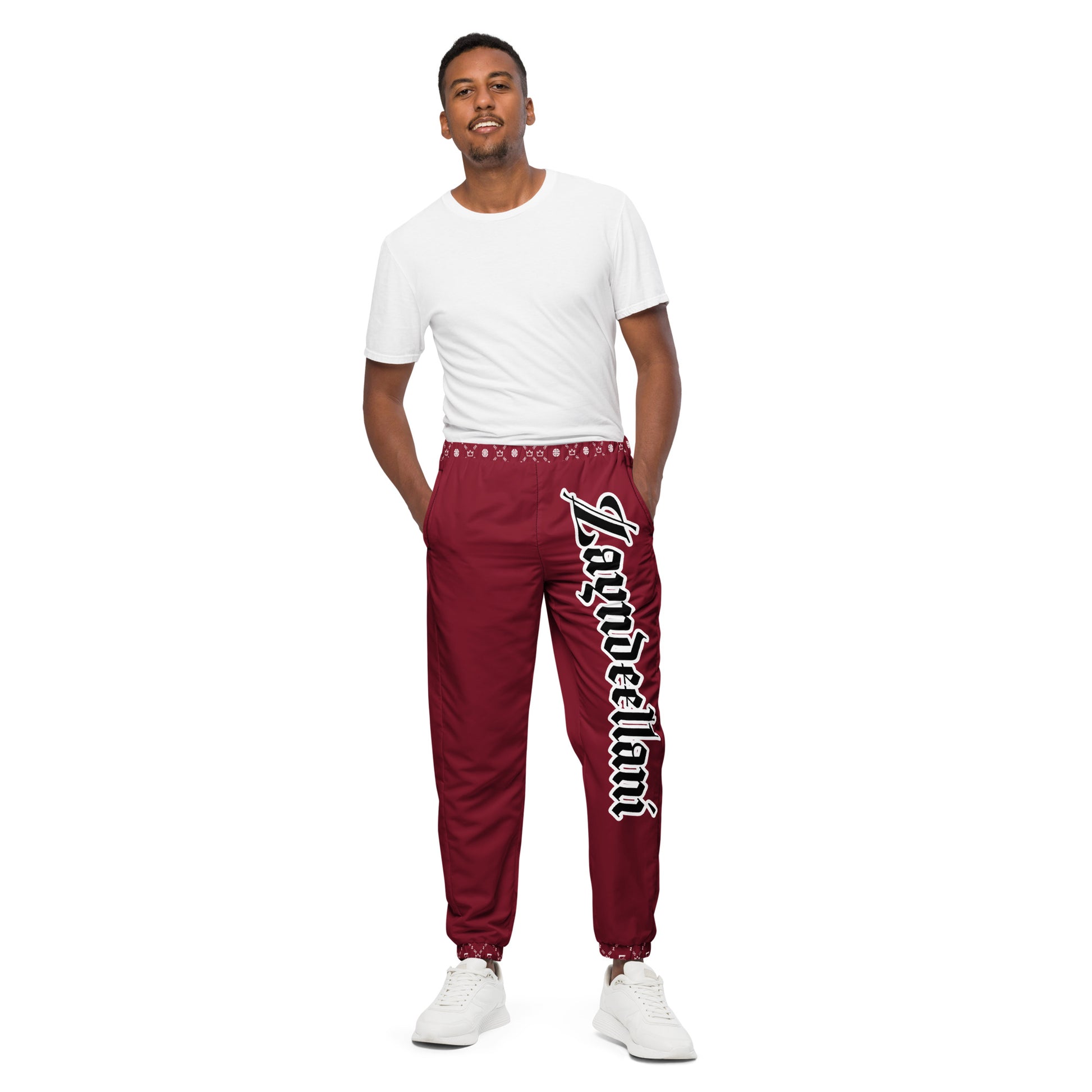 Zayndeellani Monogram Spell-out Track Pants Red - Zayndeellani