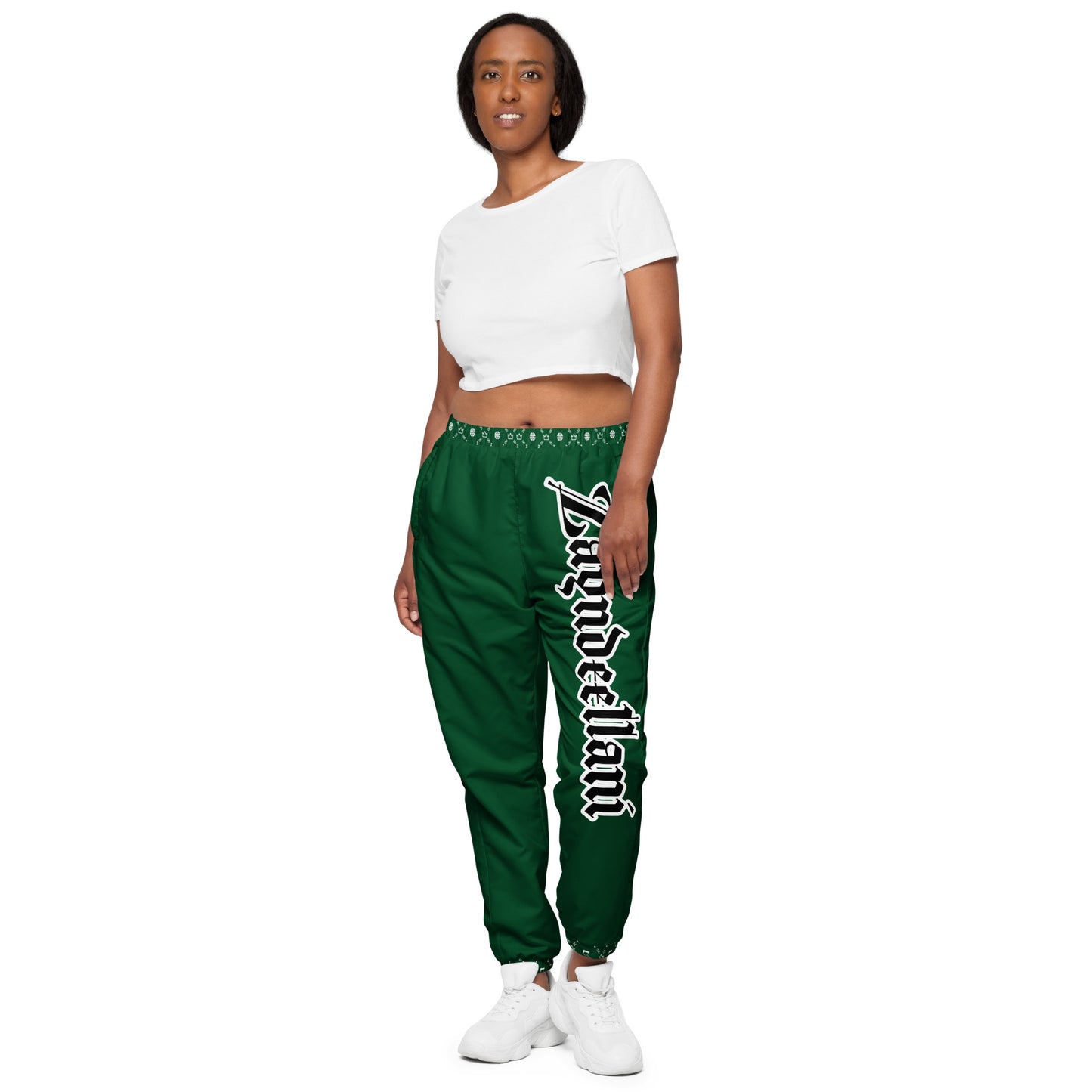 Zayndeellani Monogram Spell-out Track Pants Green - Zayndeellani