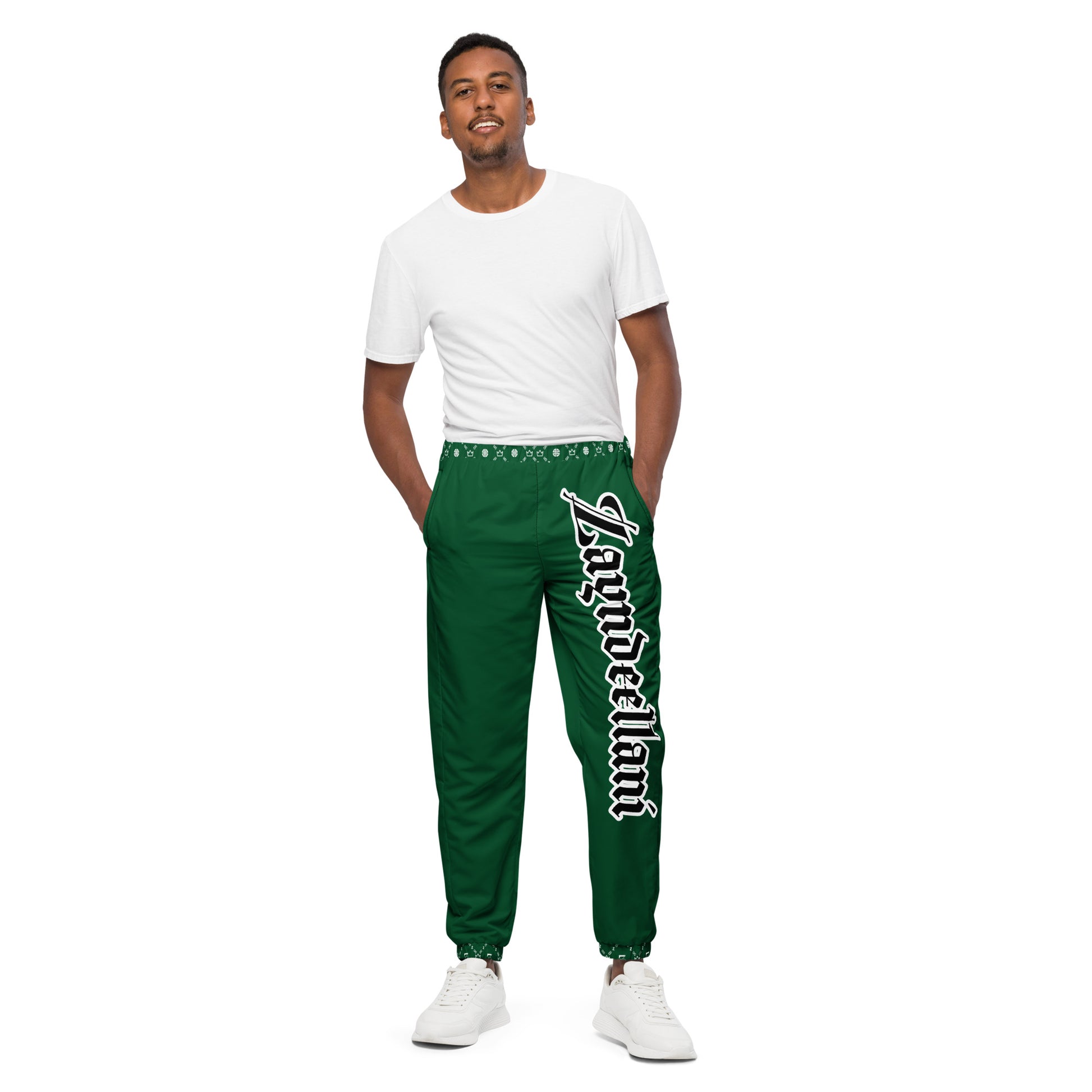 Zayndeellani Monogram Spell-out Track Pants Green - Zayndeellani