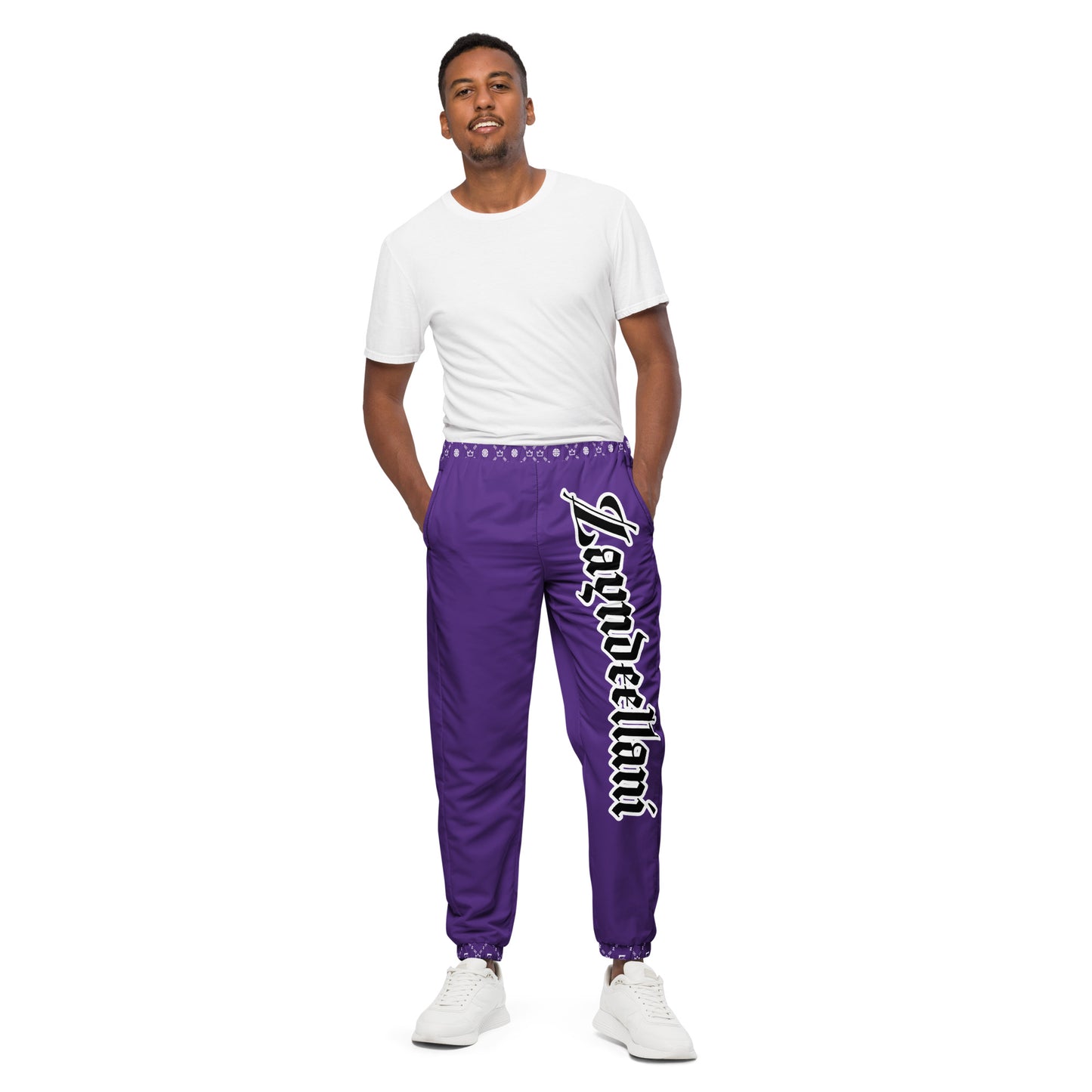 Zayndeellani Monogram Spell-out Track Pants Purple - Zayndeellani