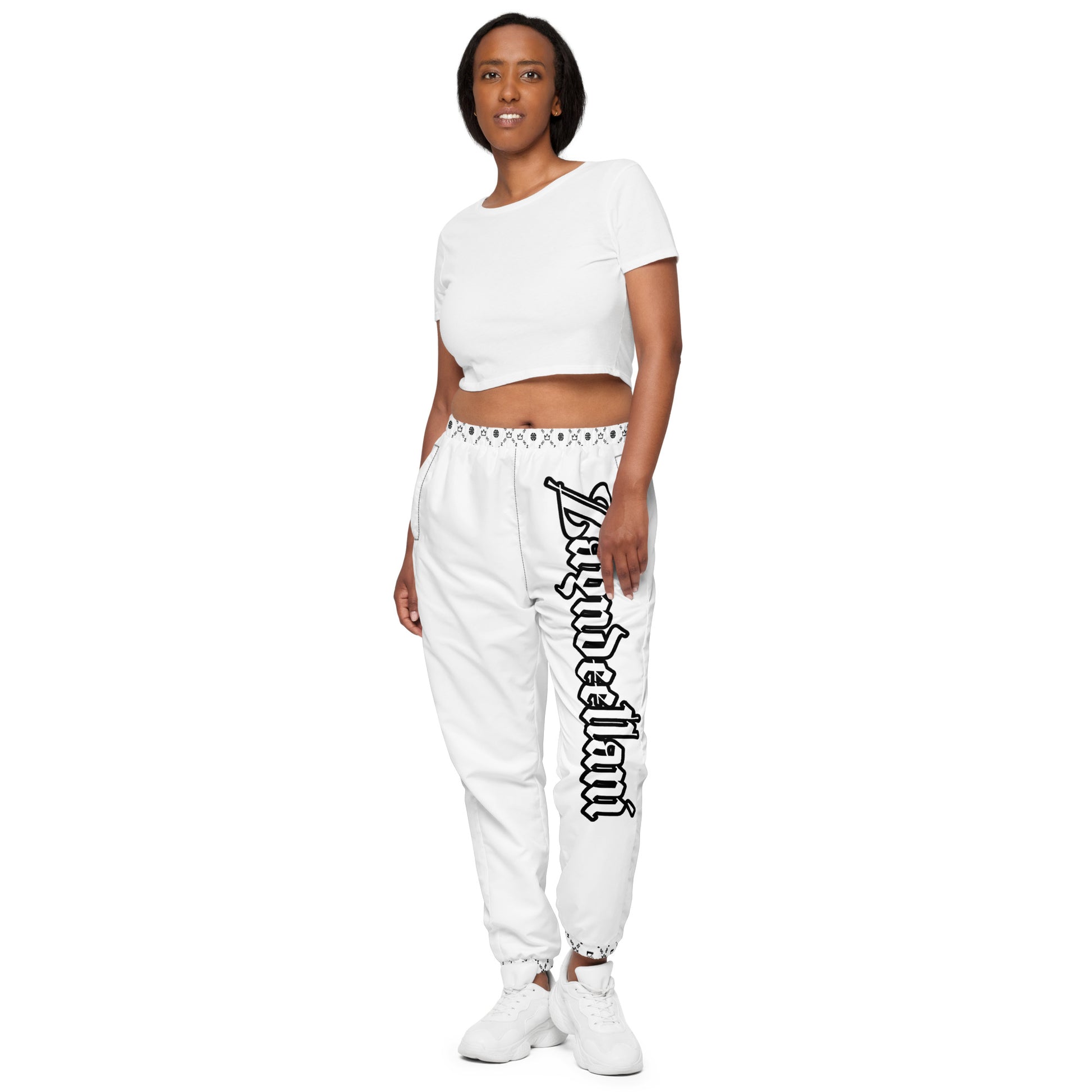 Zayndeellani Monogram Spell-out Track Pants White - Zayndeellani