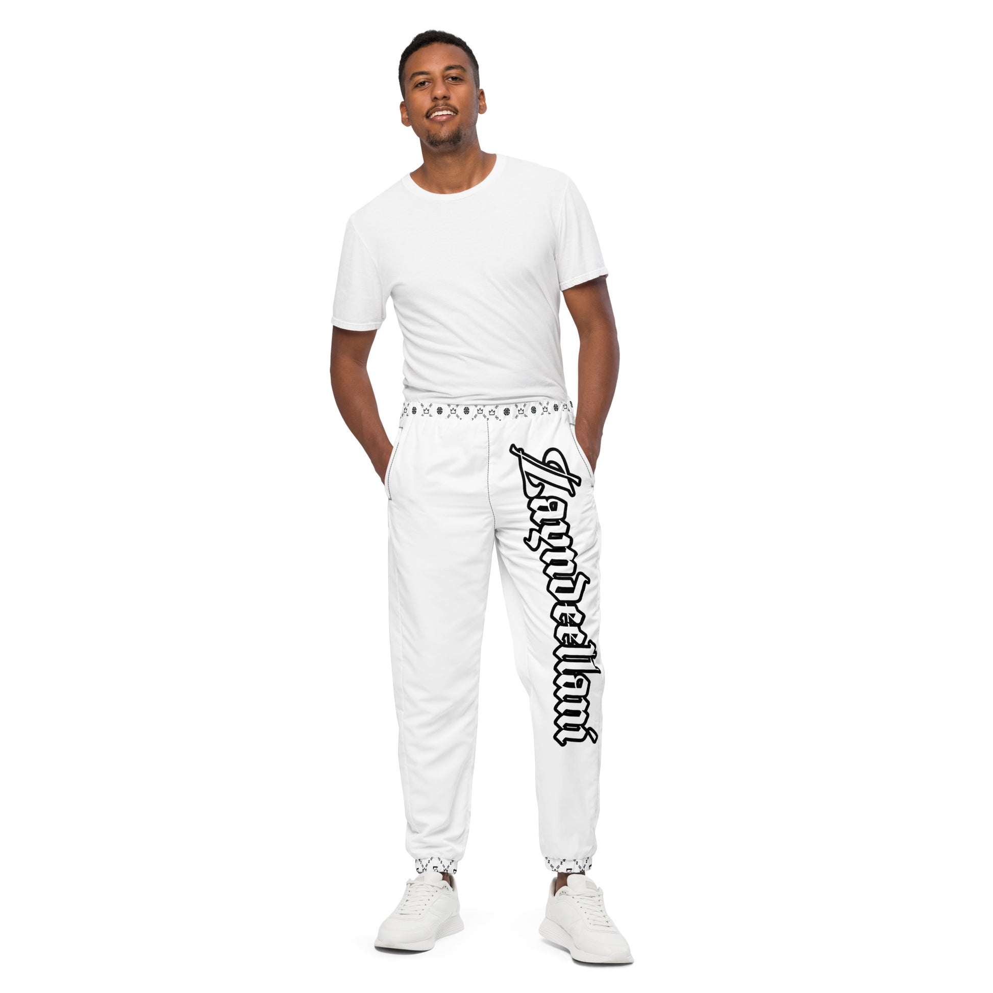 Zayndeellani Monogram Spell-out Track Pants White - Zayndeellani