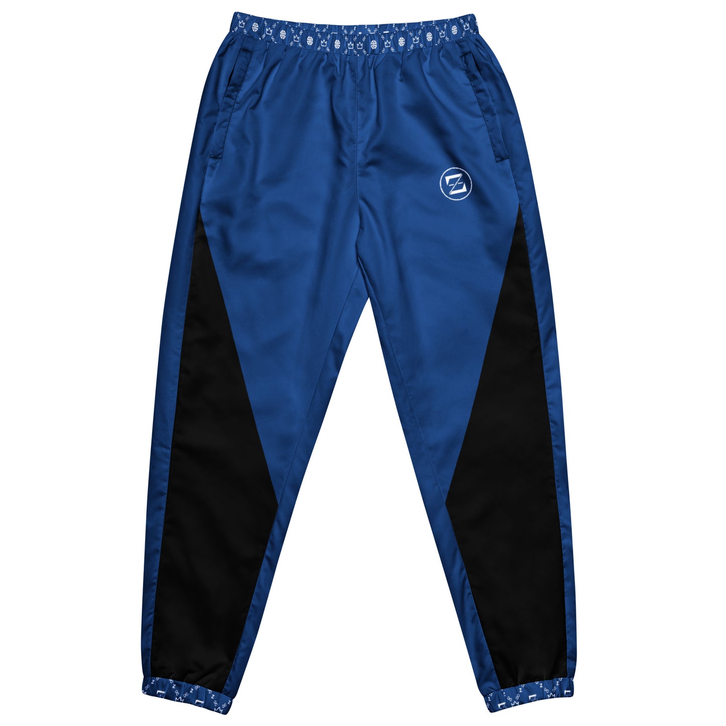 Zayndeellani Monogram Cuff Track Pants Blue - Zayndeellani