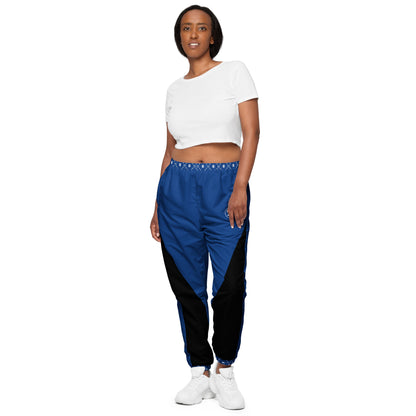 Zayndeellani Monogram Cuff Track Pants Blue - Zayndeellani