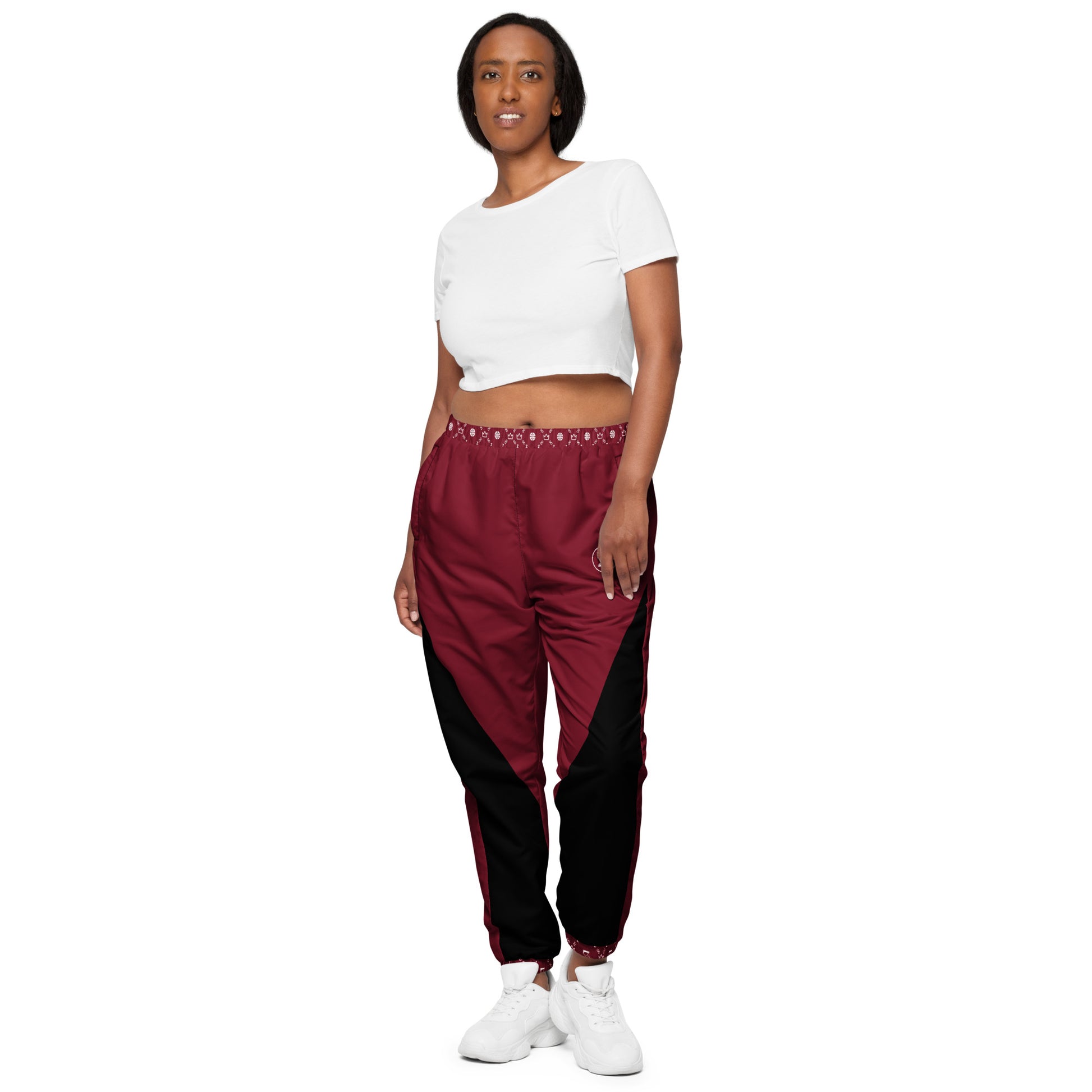 Zayndeellani Monogram Cuff Track Pants Red - Zayndeellani