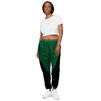 Zayndeellani Monogram Cuff Track Pants Green - Zayndeellani