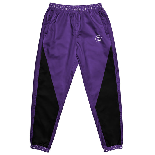 Zayndeellani Monogram Cuff Track Pants Purple - Zayndeellani