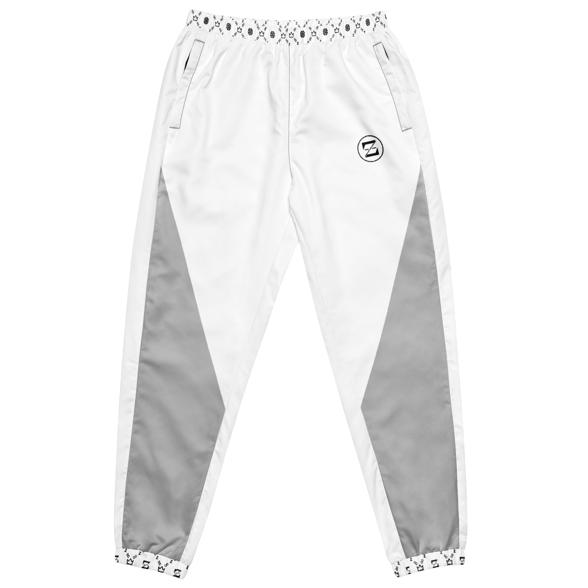 Zayndeellani Monogram Cuff Track Pants White - Zayndeellani