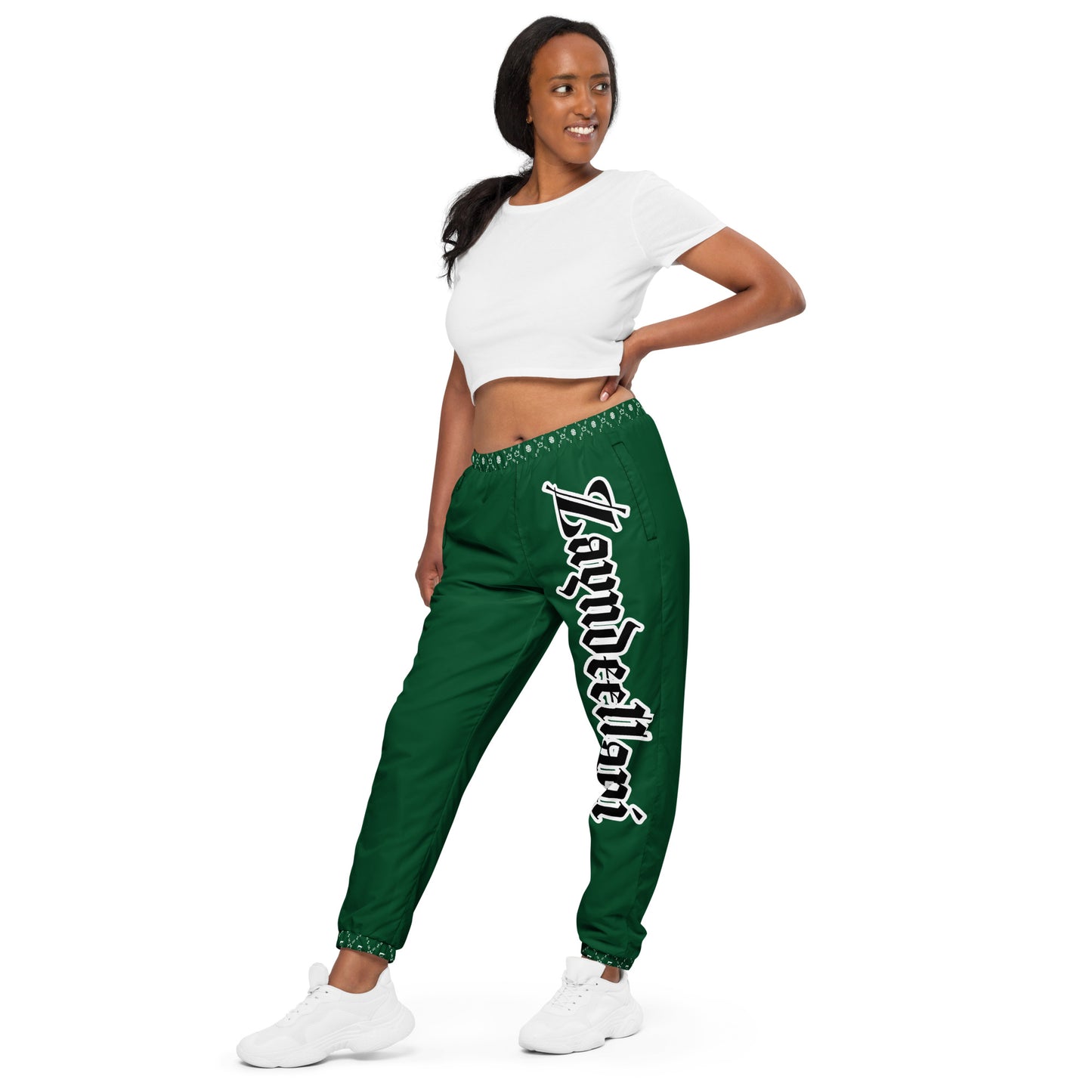 Zayndeellani Monogram Spell-out Track Pants Green - Zayndeellani