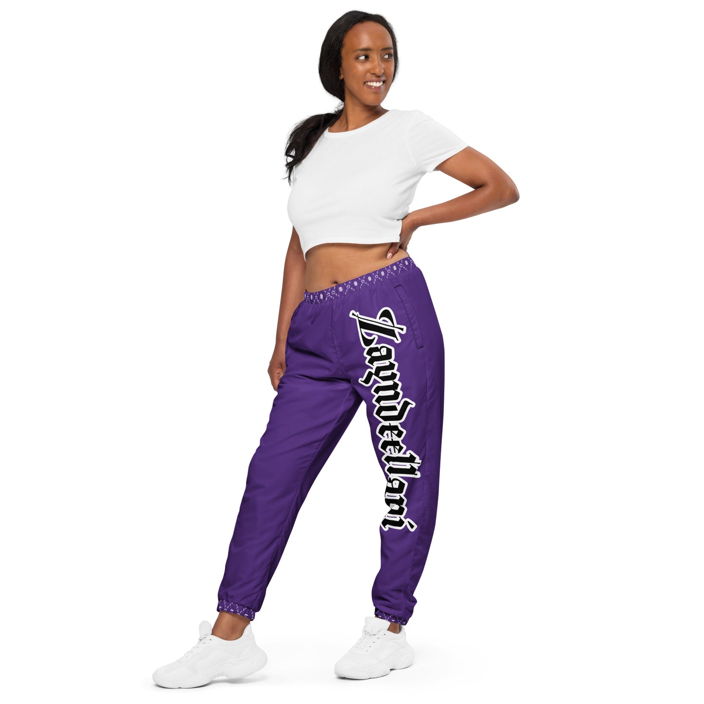 Zayndeellani Monogram Spell-out Track Pants Purple - Zayndeellani