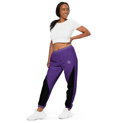 Zayndeellani Monogram Cuff Track Pants Purple - Zayndeellani