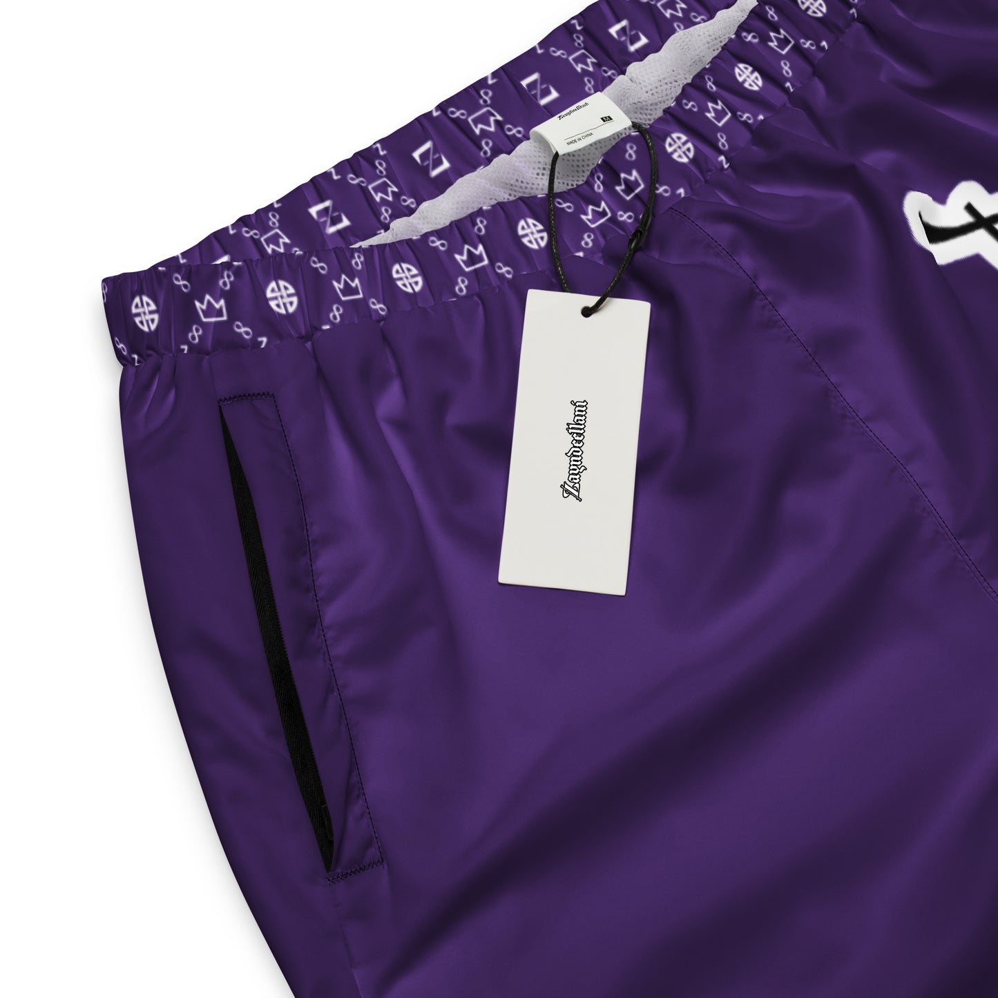 Zayndeellani Monogram Spell-out Track Pants Purple - Zayndeellani