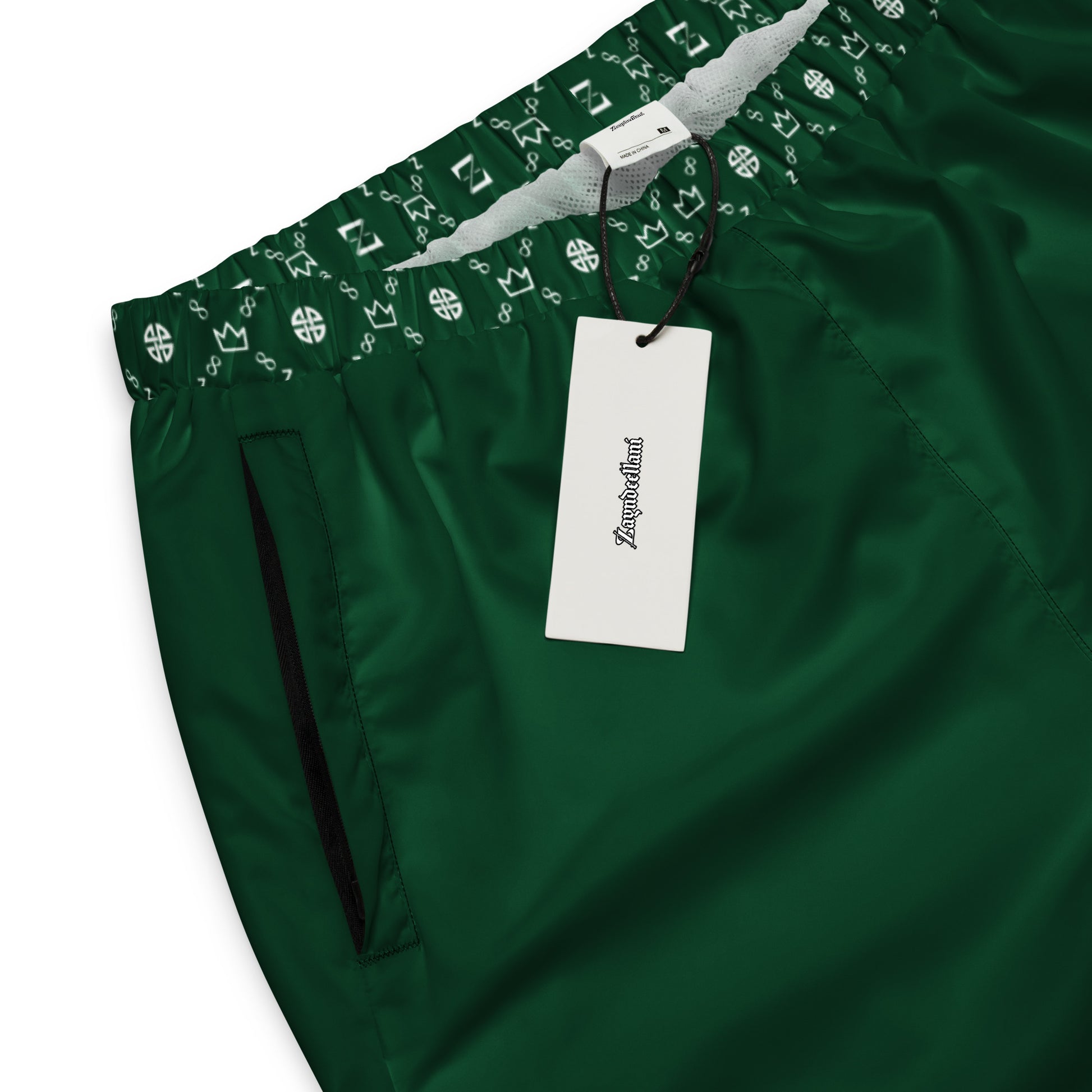 Zayndeellani Monogram Cuff Track Pants Green - Zayndeellani