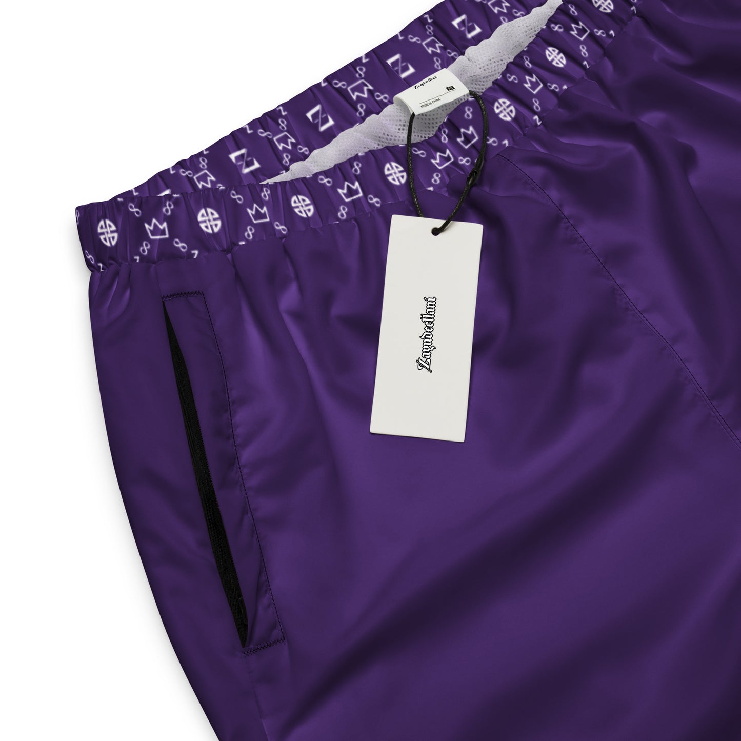 Zayndeellani Monogram Cuff Track Pants Purple - Zayndeellani