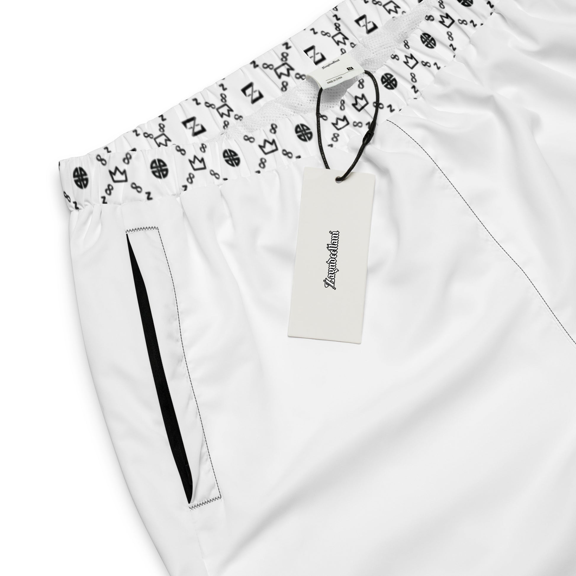 Zayndeellani Monogram Cuff Track Pants White - Zayndeellani