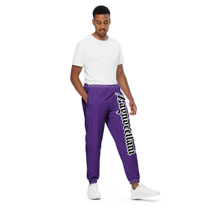 Zayndeellani Monogram Spell-out Track Pants Purple - Zayndeellani