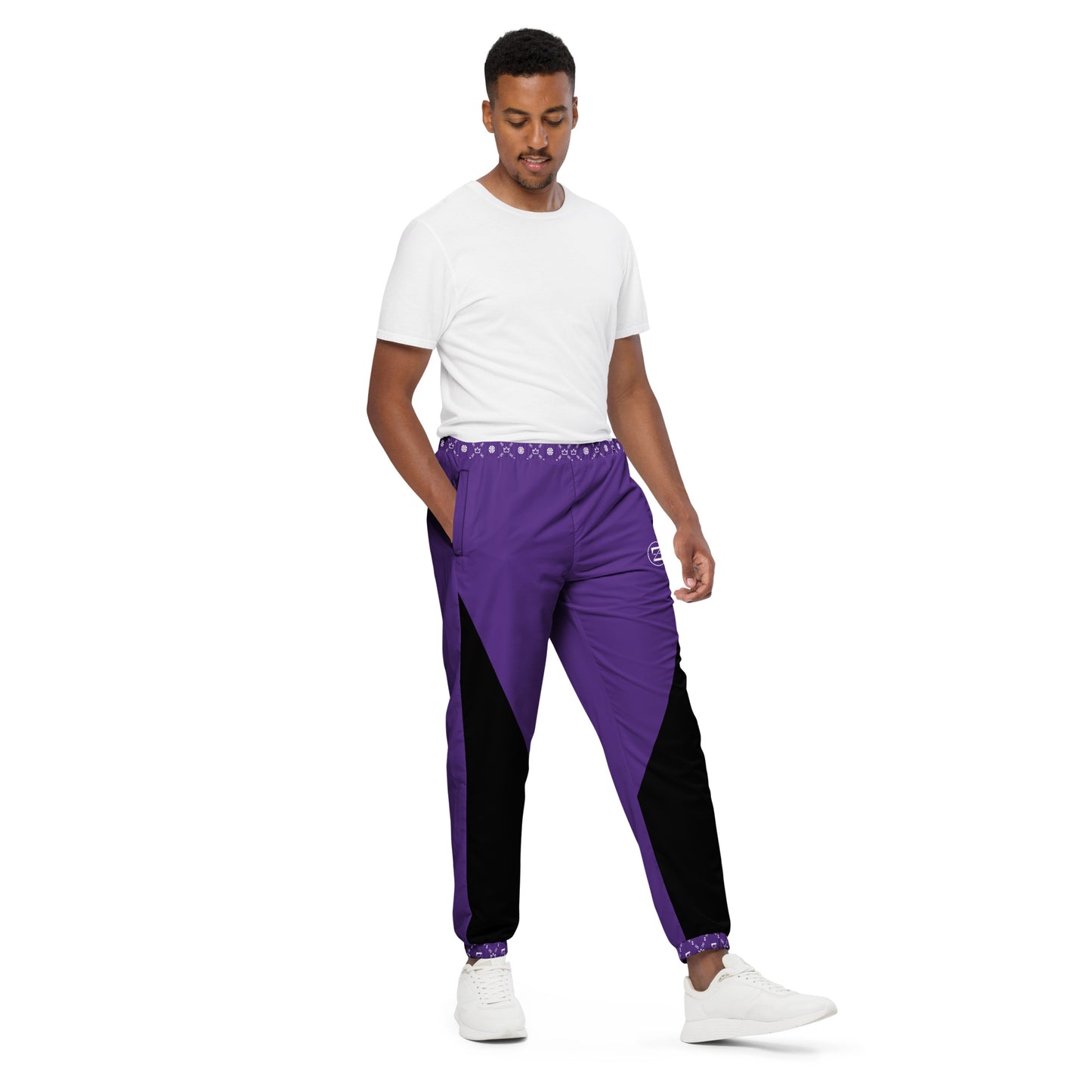 Zayndeellani Monogram Cuff Track Pants Purple - Zayndeellani