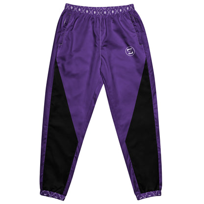 Zayndeellani Monogram Cuff Track Pants Purple - Zayndeellani