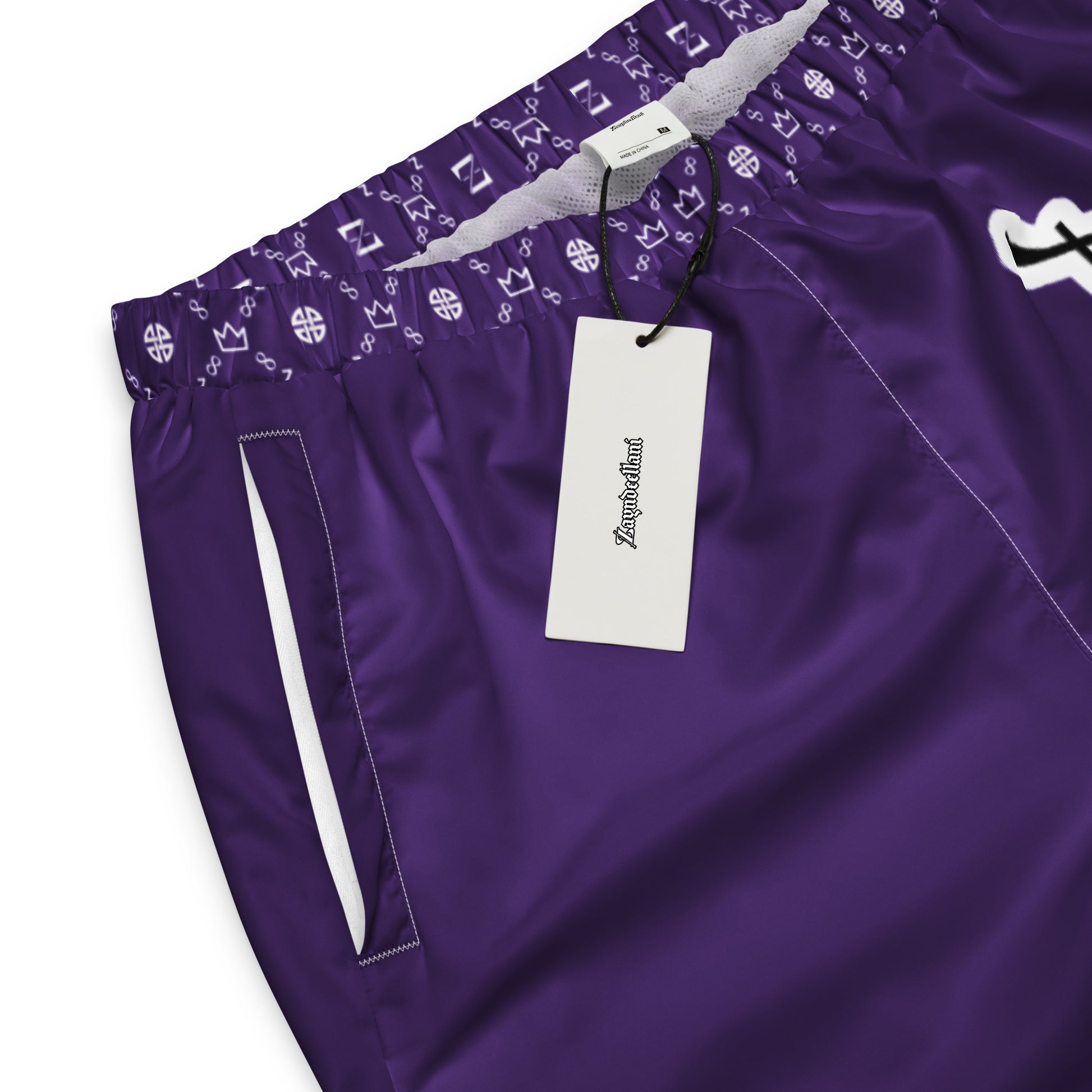 Zayndeellani Monogram Spell-out Track Pants Purple - Zayndeellani