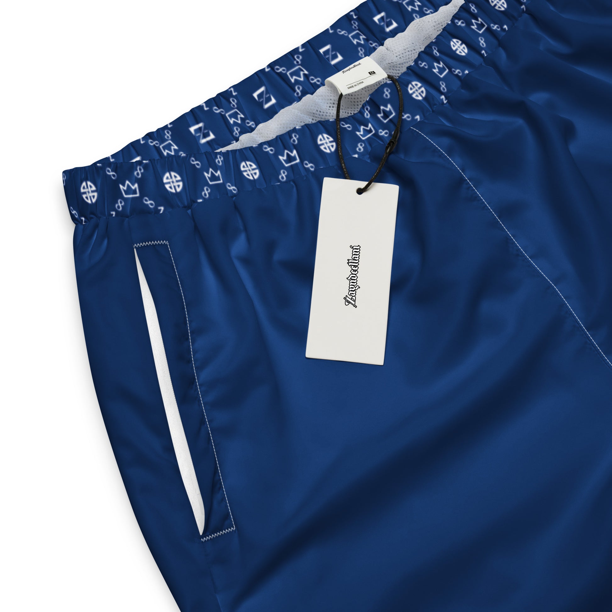 Zayndeellani Monogram Cuff Track Pants Blue - Zayndeellani