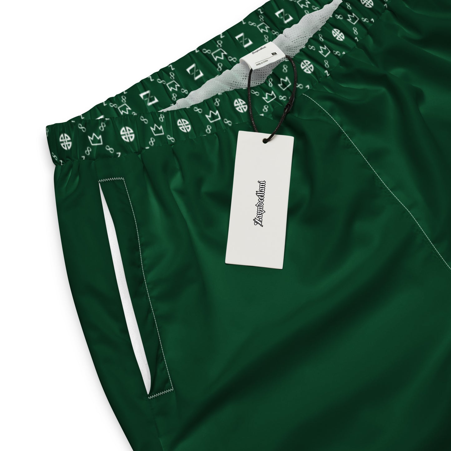 Zayndeellani Monogram Cuff Track Pants Green - Zayndeellani