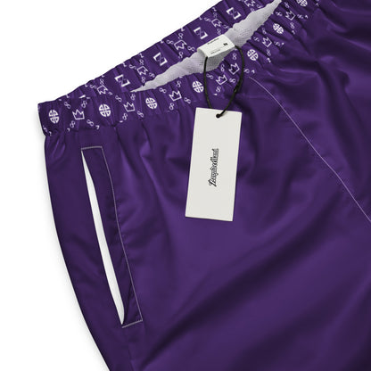 Zayndeellani Monogram Cuff Track Pants Purple - Zayndeellani