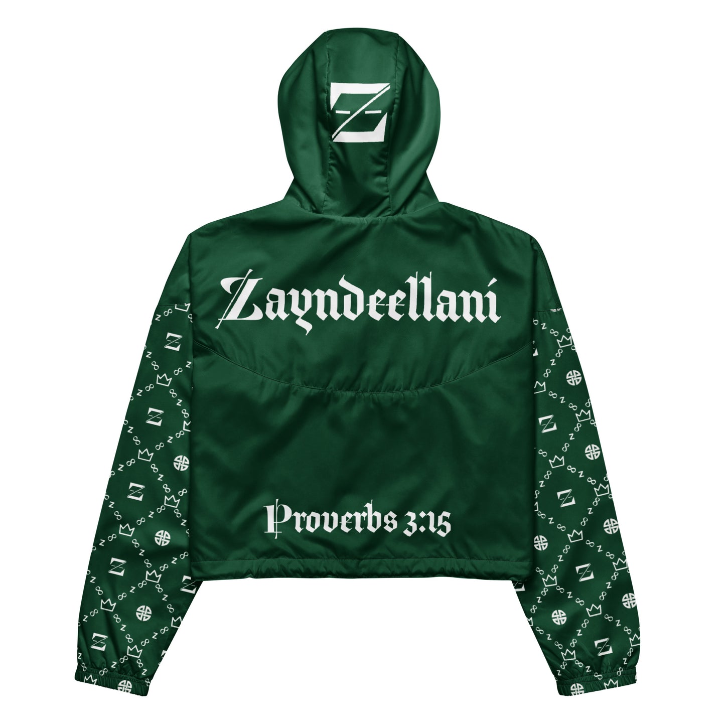 Zayndeellani Believers Monogram Windbreaker Women's Green - Zayndeellani