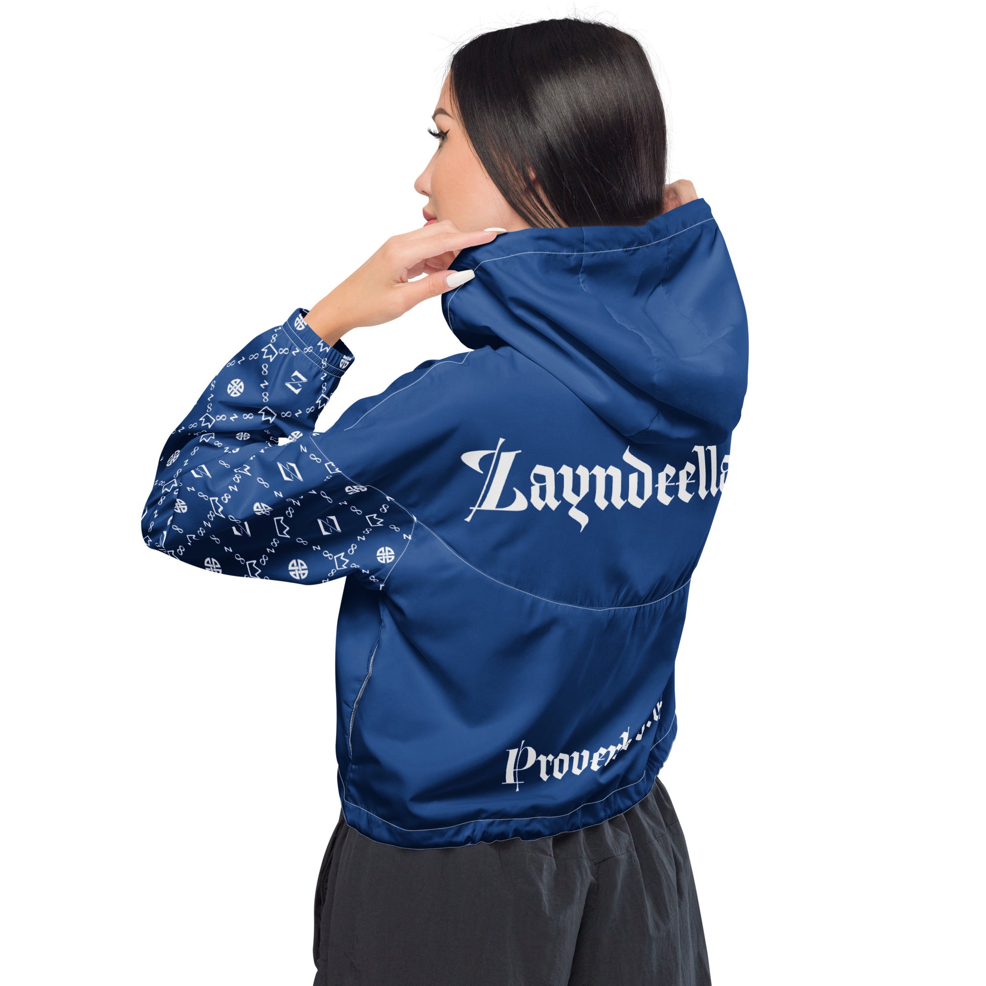 Zayndeellani Believers Monogram Windbreaker Women's Blue - Zayndeellani