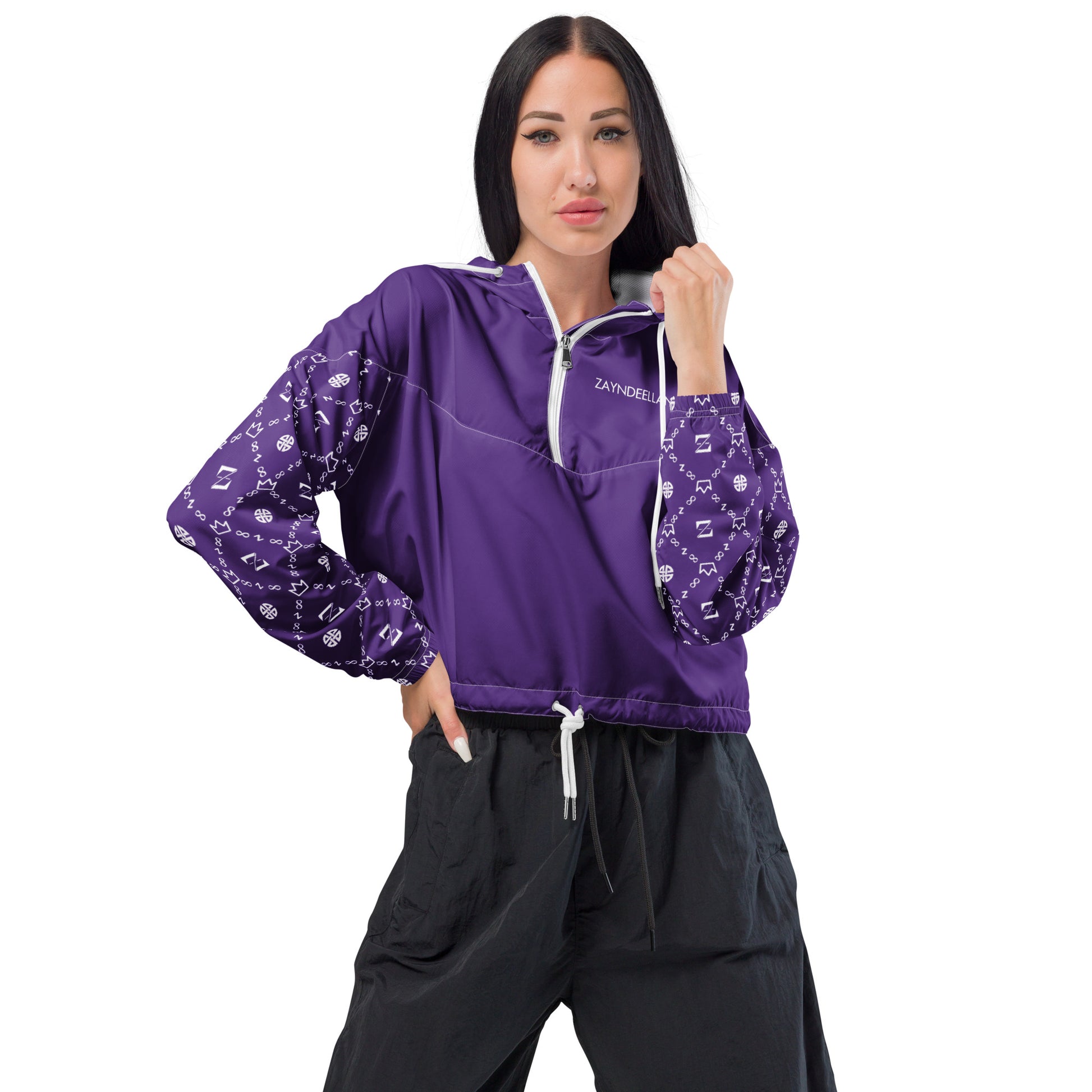 Zayndeellani Believers Monogram Windbreaker Women's Purple - Zayndeellani