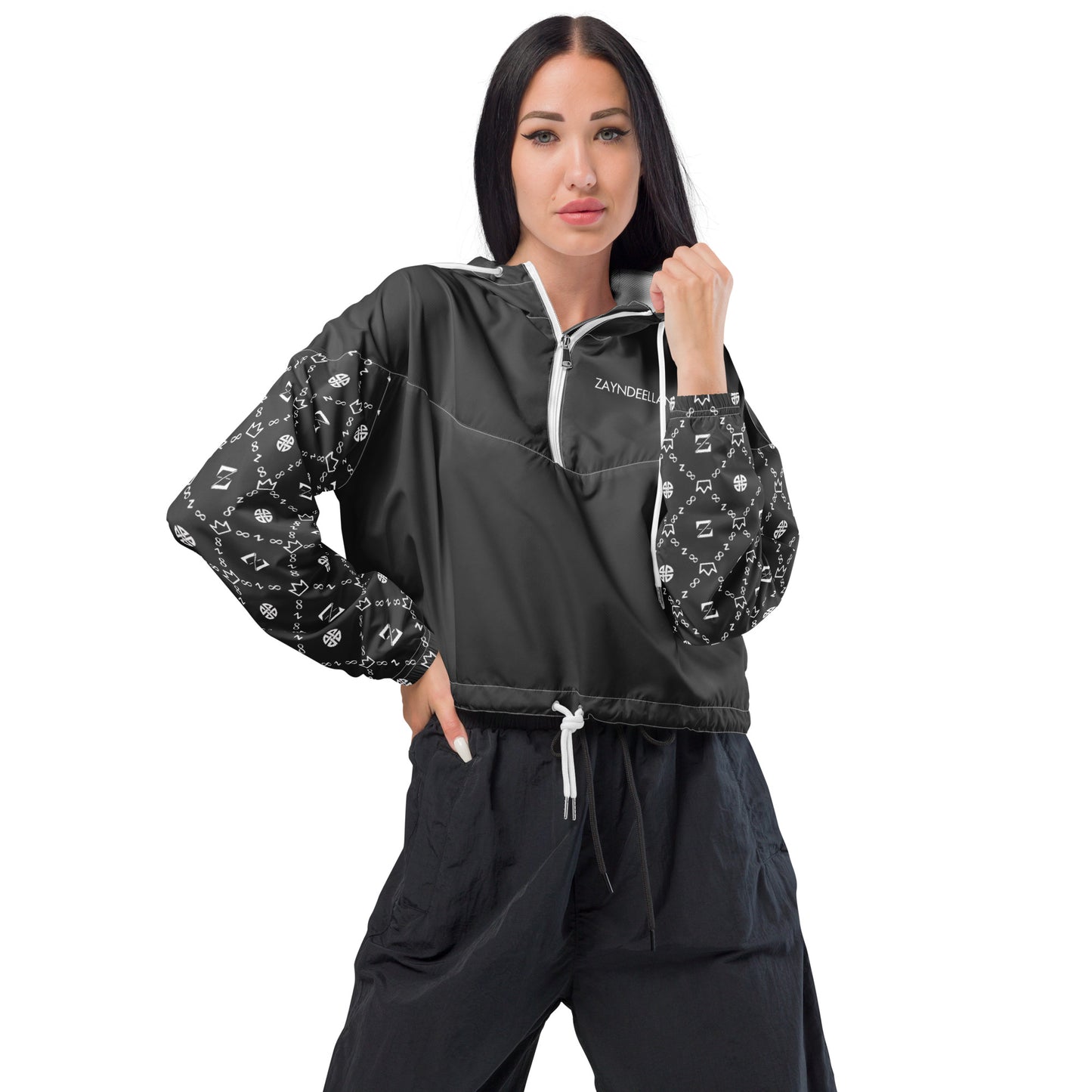 Zayndeellani Believers Monogram Windbreaker Women's Grey - Zayndeellani