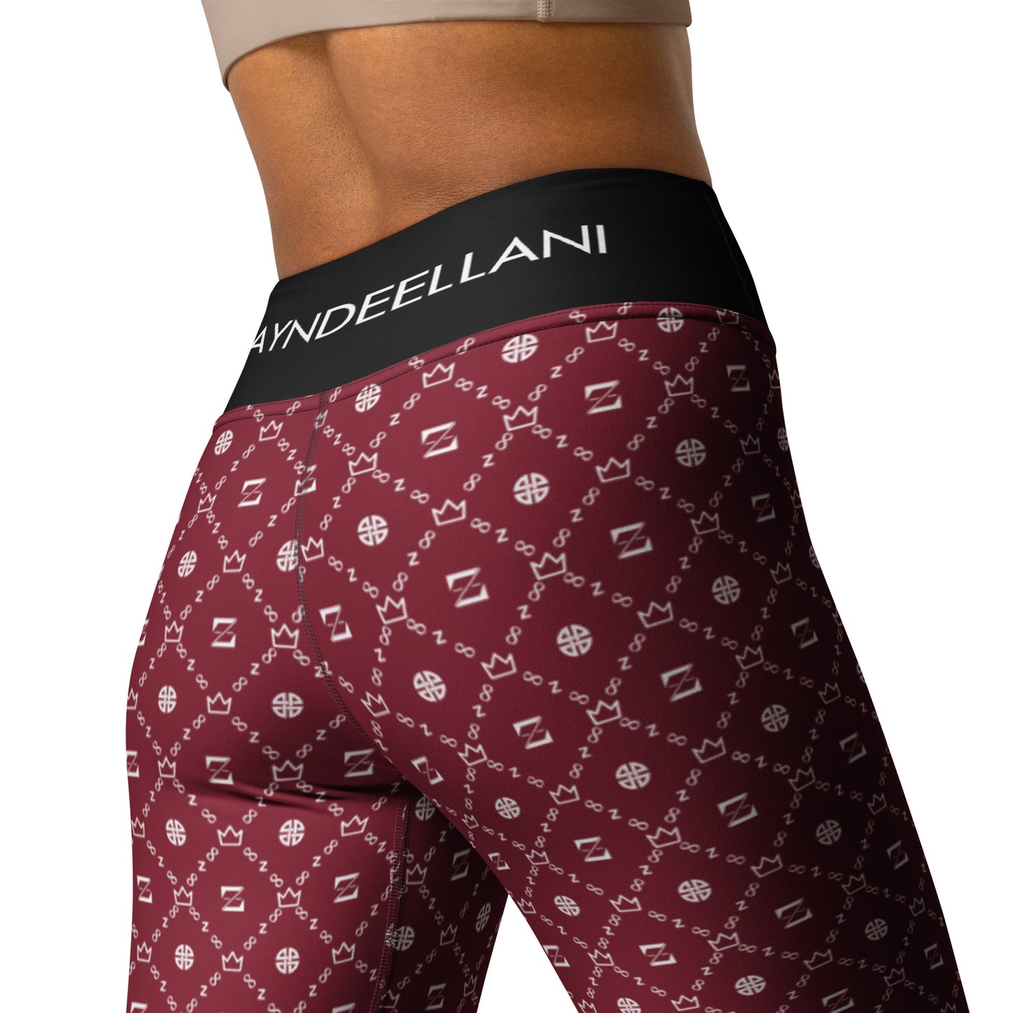 Zayndeellani Monogram Yoga Leggings - Red - Zayndeellani